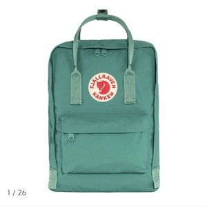 Classic Fjallraven Kanken backpack in frost green